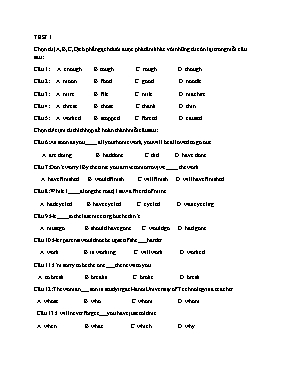 Đề thi thử môn Tiếng Anh Lớp 12